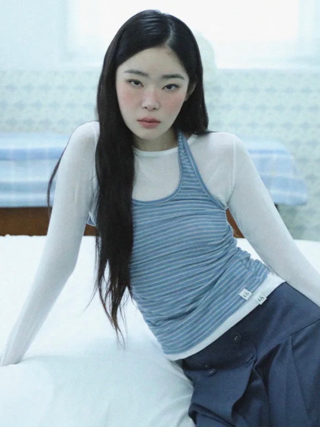 3/22 20:00発売【Uglyshadow】STRIPED HALTER NECK LAYERED T-SHIRT