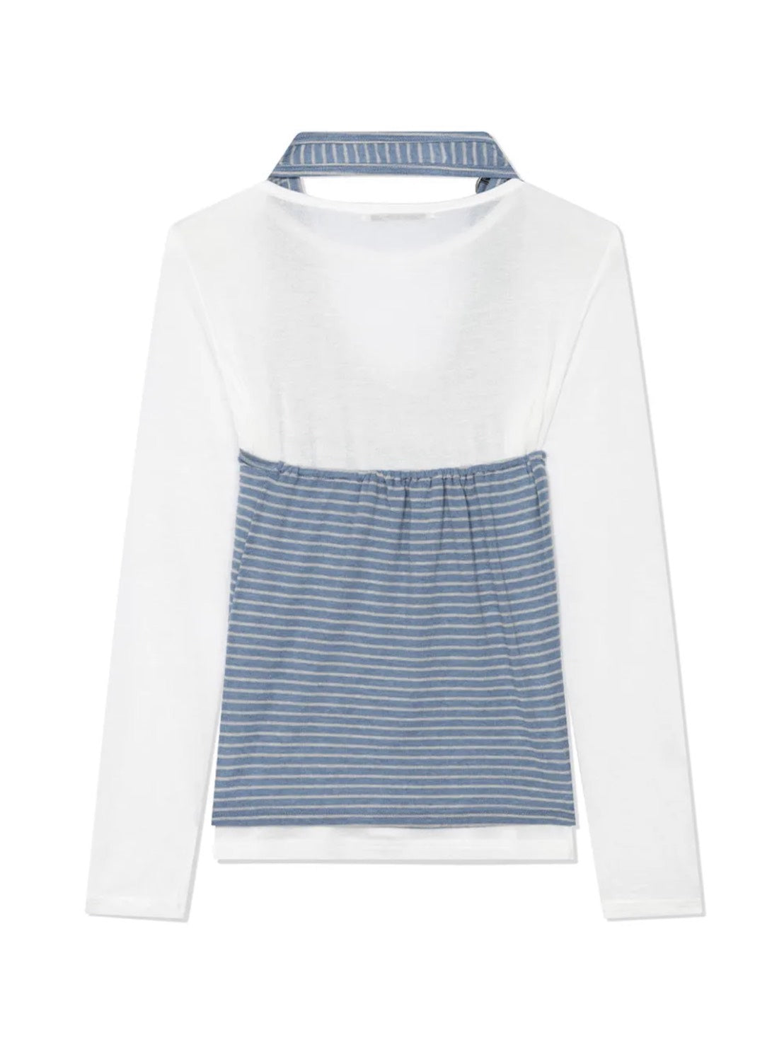 【Uglyshadow】STRIPED HALTER NECK LAYERED T-SHIRT