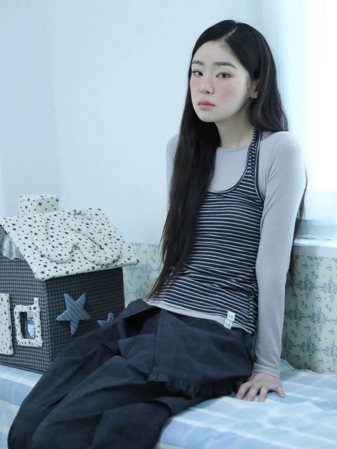 3/22 20:00発売【Uglyshadow】STRIPED HALTER NECK LAYERED T-SHIRT