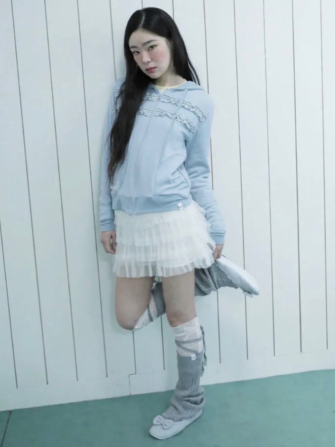 3/22 20:00発売【Uglyshadow】DOT MESH CANCAN SKIRT