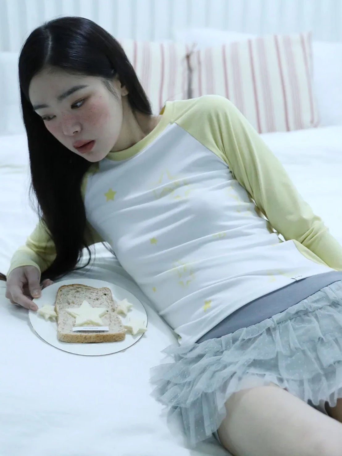 3/22 20:00発売【Uglyshadow】DOT MESH CANCAN SKIRT