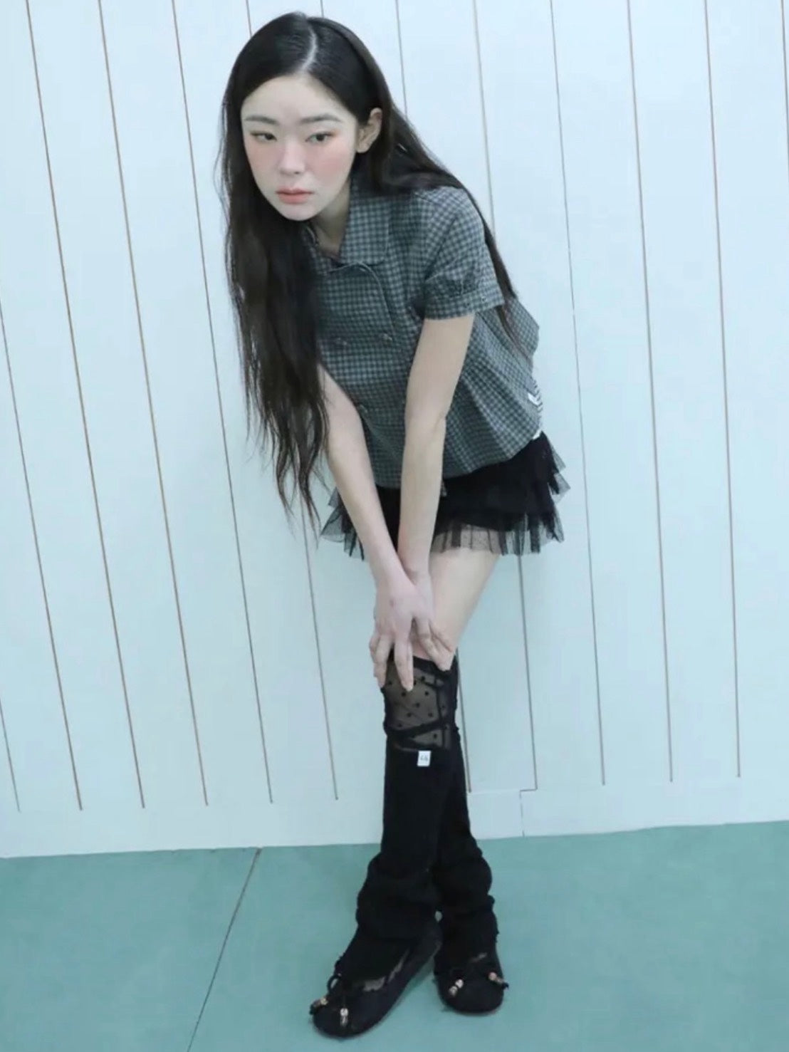 3/22 20:00発売【Uglyshadow】DOT MESH CANCAN SKIRT