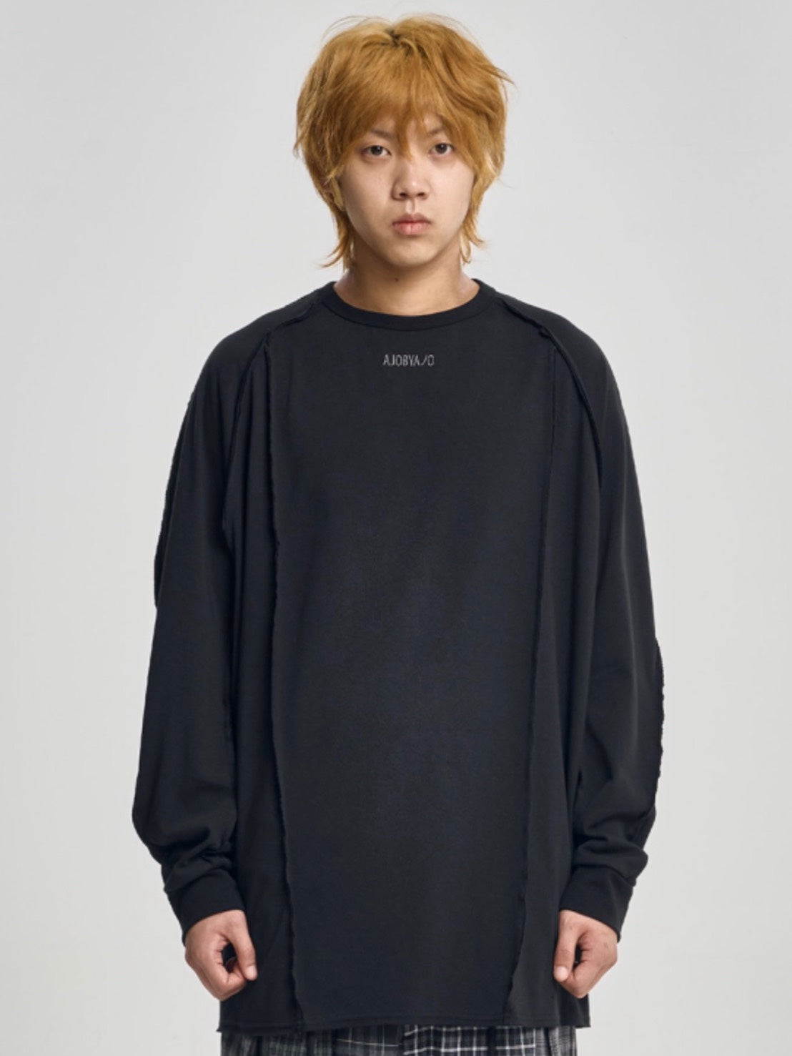 【AJOBYAJO】Raw Edge Sculpted Long Sleeve
