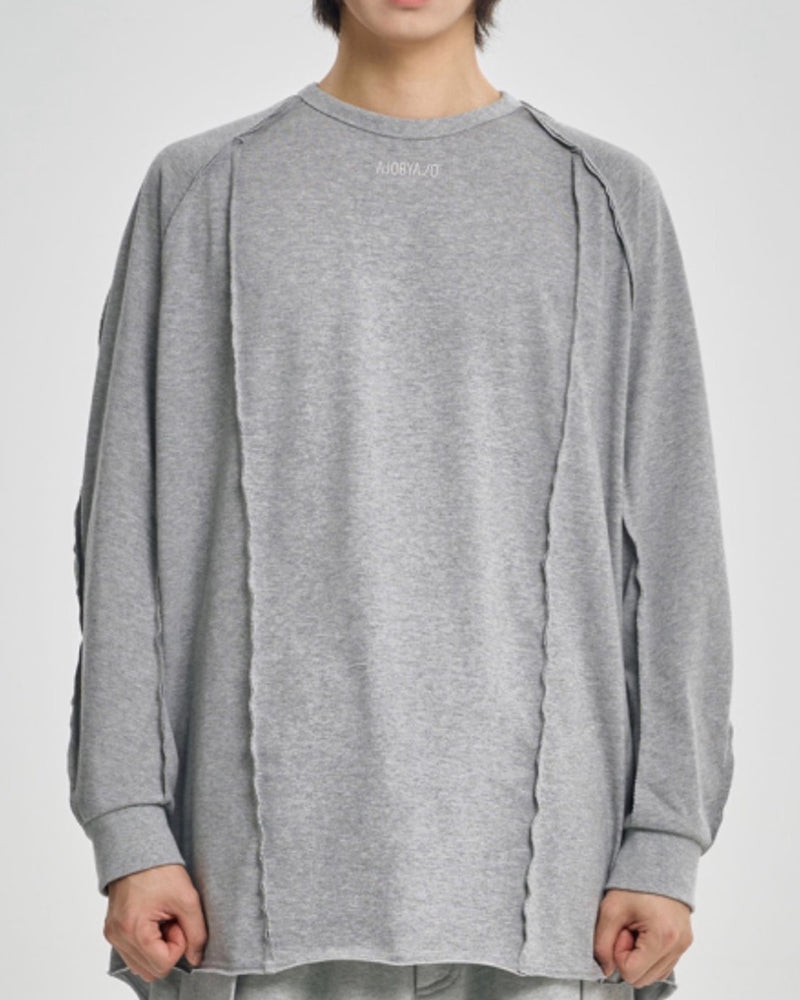 【AJOBYAJO】Raw Edge Sculpted Long Sleeve