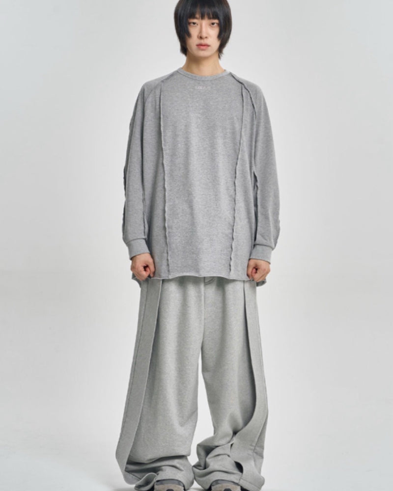 【AJOBYAJO】Raw Edge Sculpted Long Sleeve