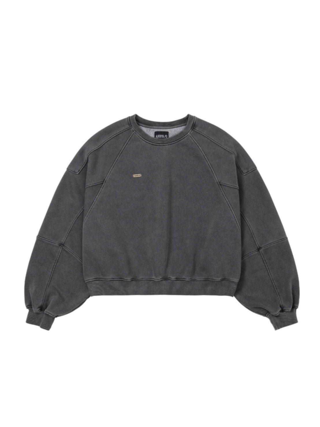 【AJOBYAJO】Vintage Panel Cropped Sweatshirt
