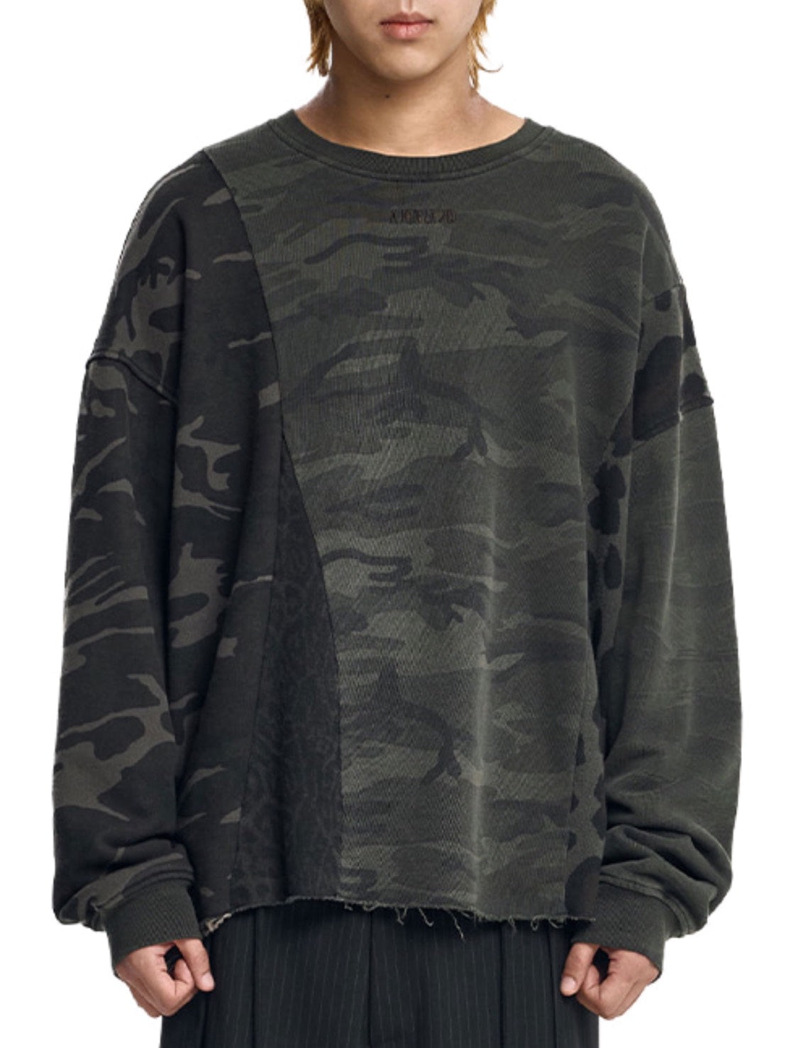 【AJOBYAJO】Camouflage Leopard Mixed Sweatshirt