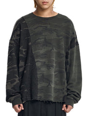 【AJOBYAJO】Camouflage Leopard Mixed Sweatshirt