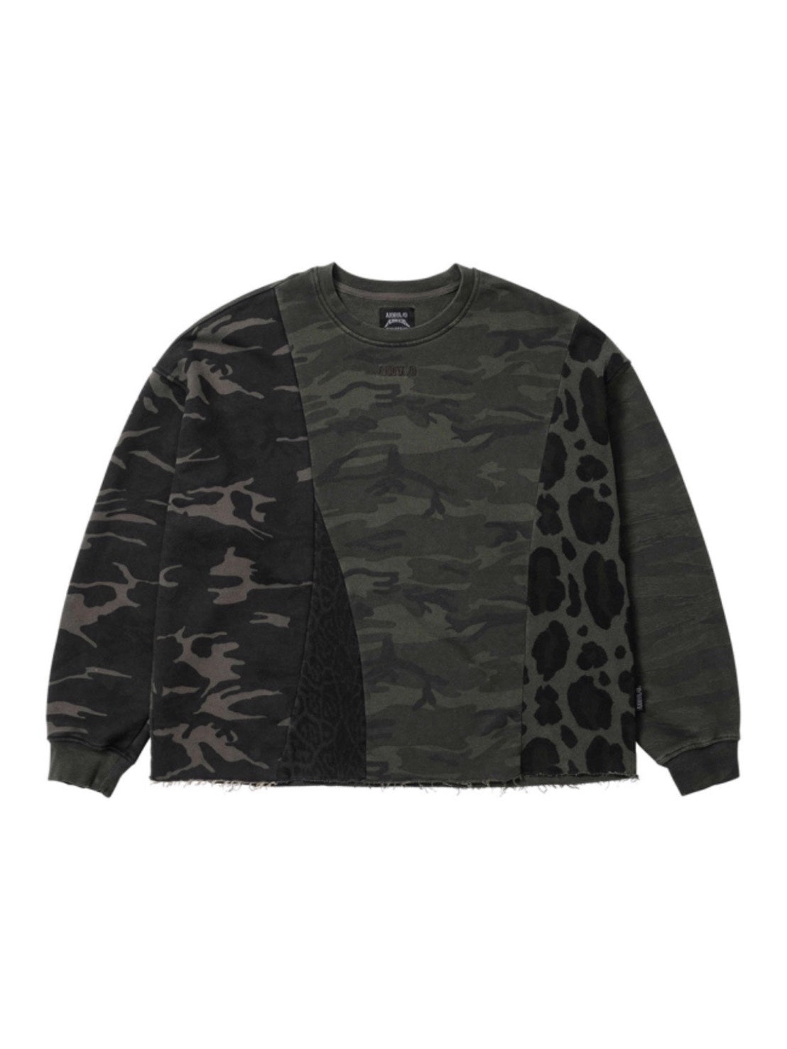 【AJOBYAJO】Camouflage Leopard Mixed Sweatshirt