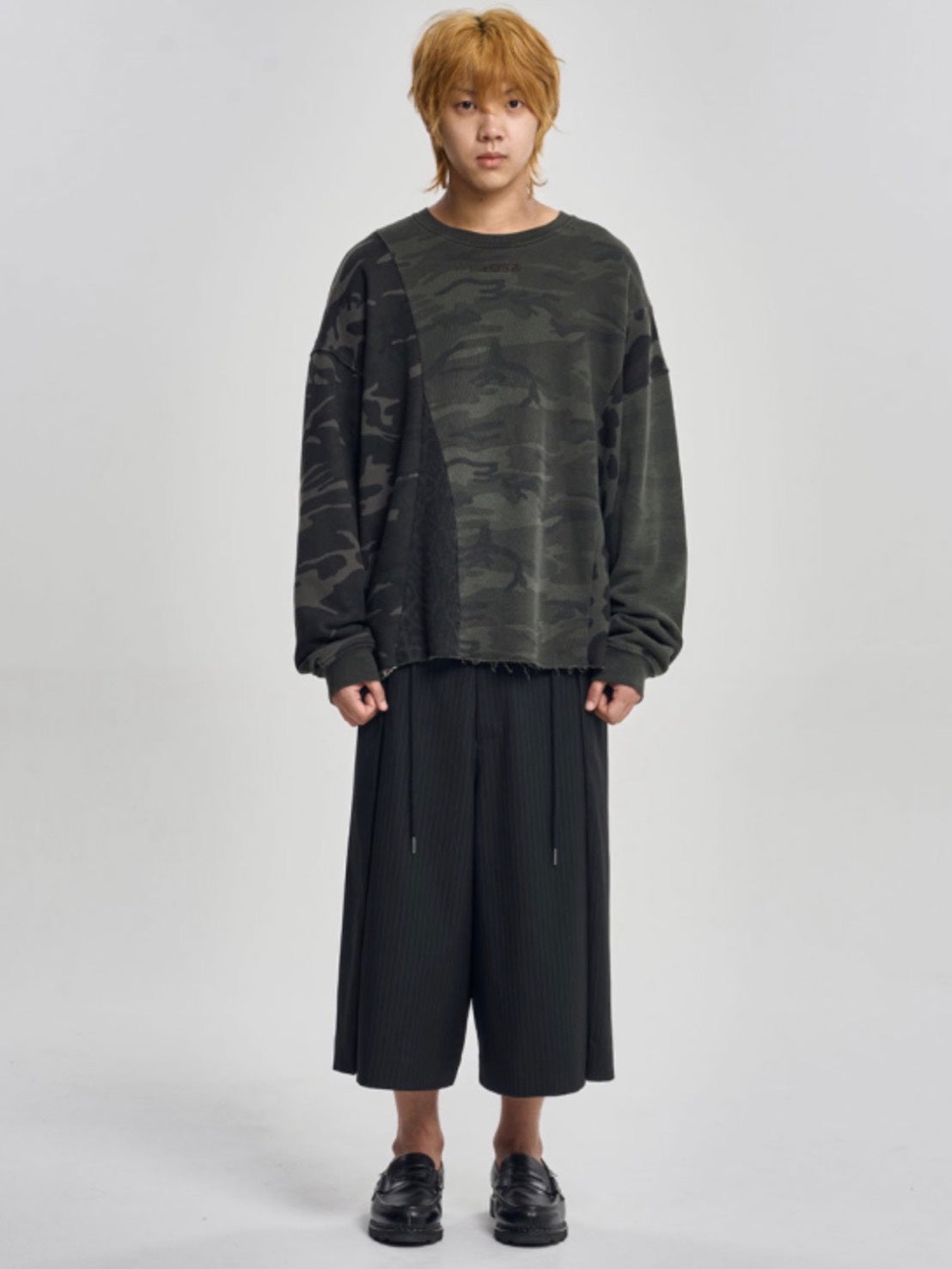 【AJOBYAJO】Camouflage Leopard Mixed Sweatshirt