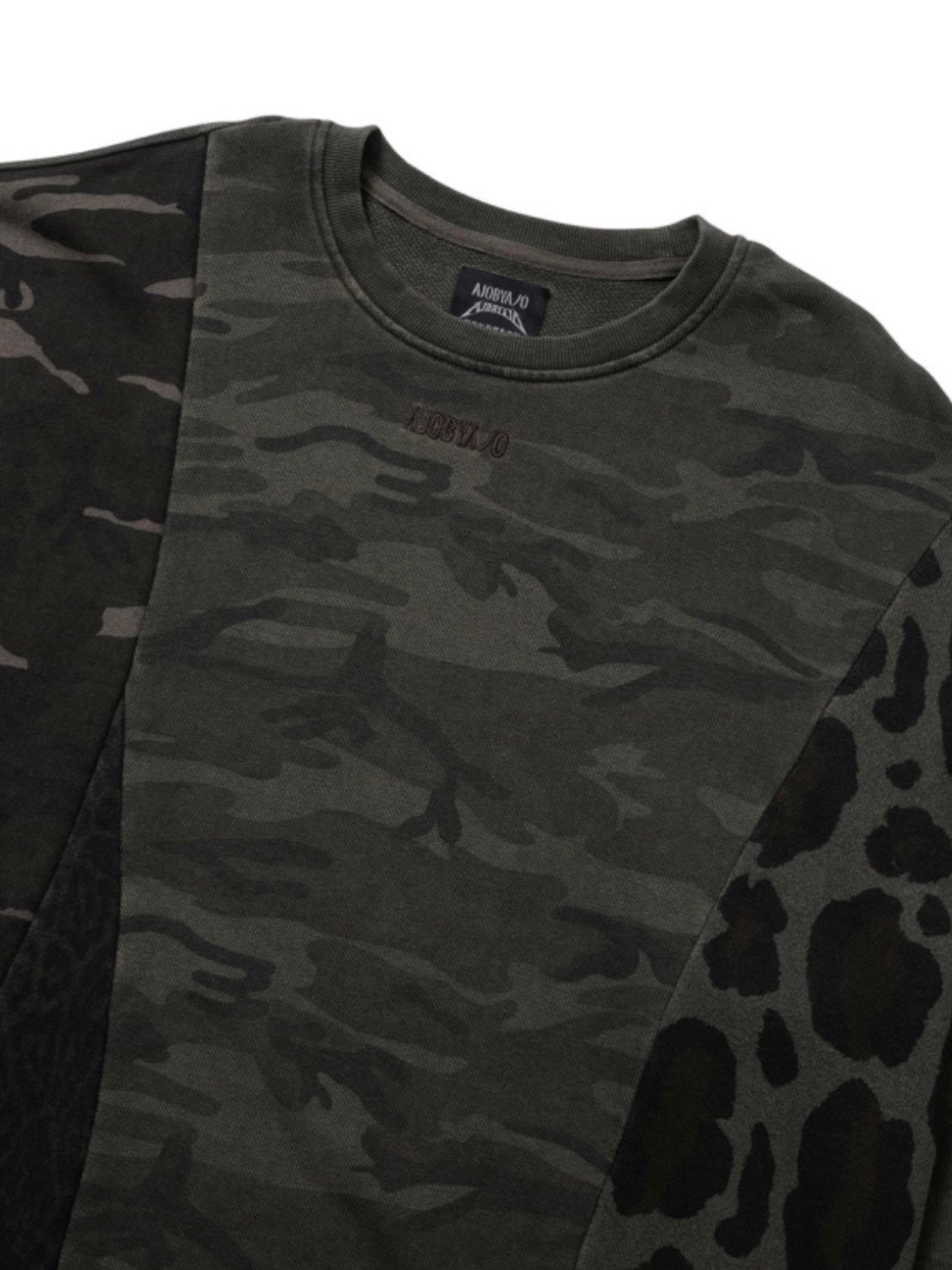 【AJOBYAJO】Camouflage Leopard Mixed Sweatshirt
