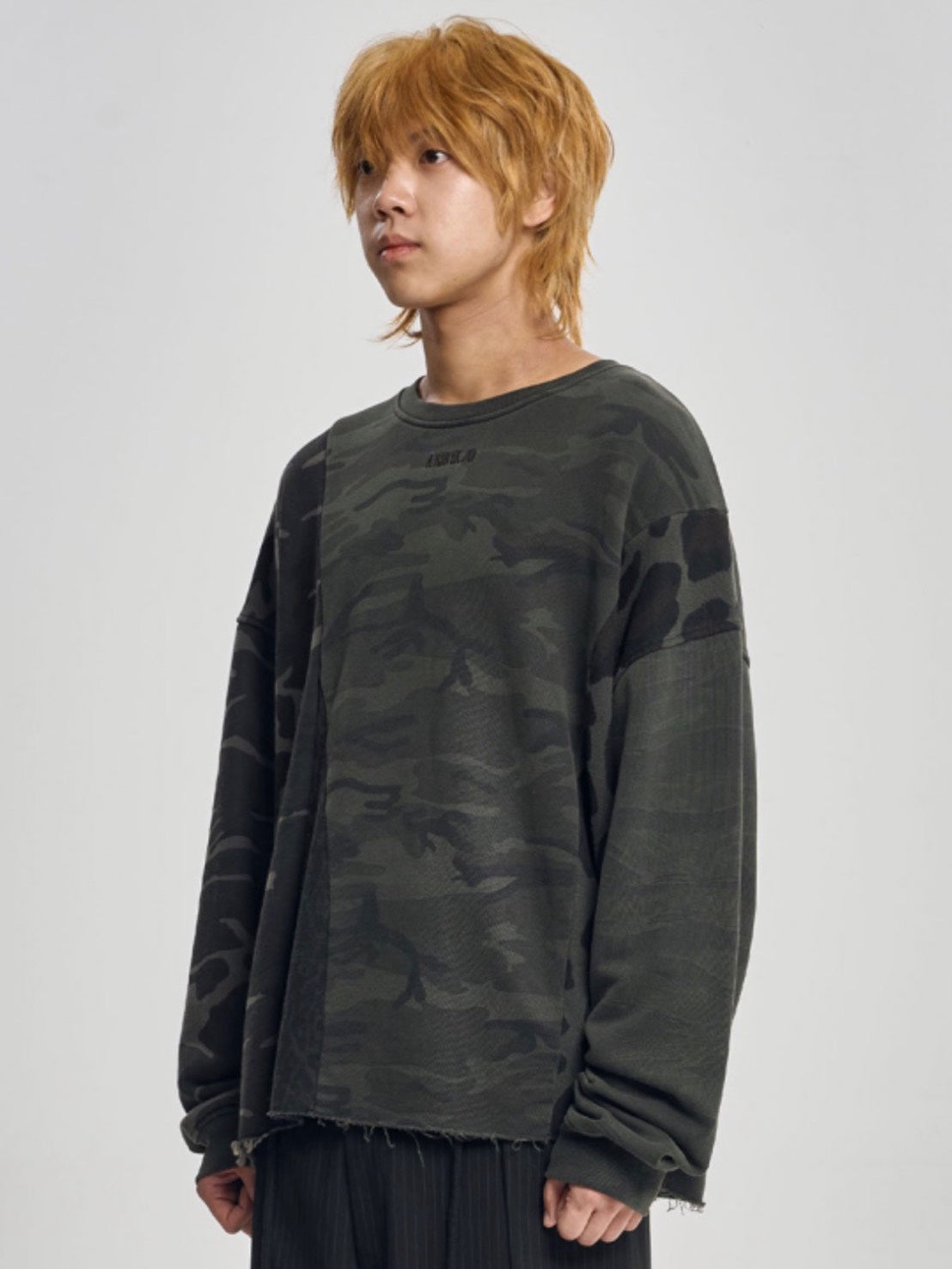 【AJOBYAJO】Camouflage Leopard Mixed Sweatshirt