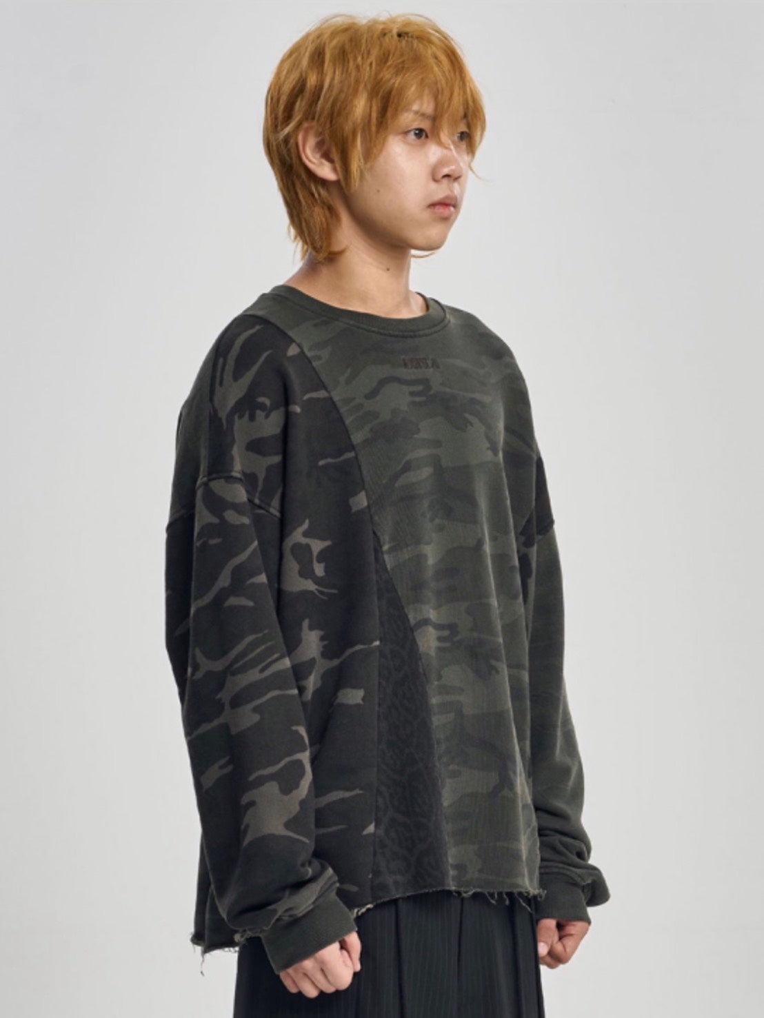 【AJOBYAJO】Camouflage Leopard Mixed Sweatshirt