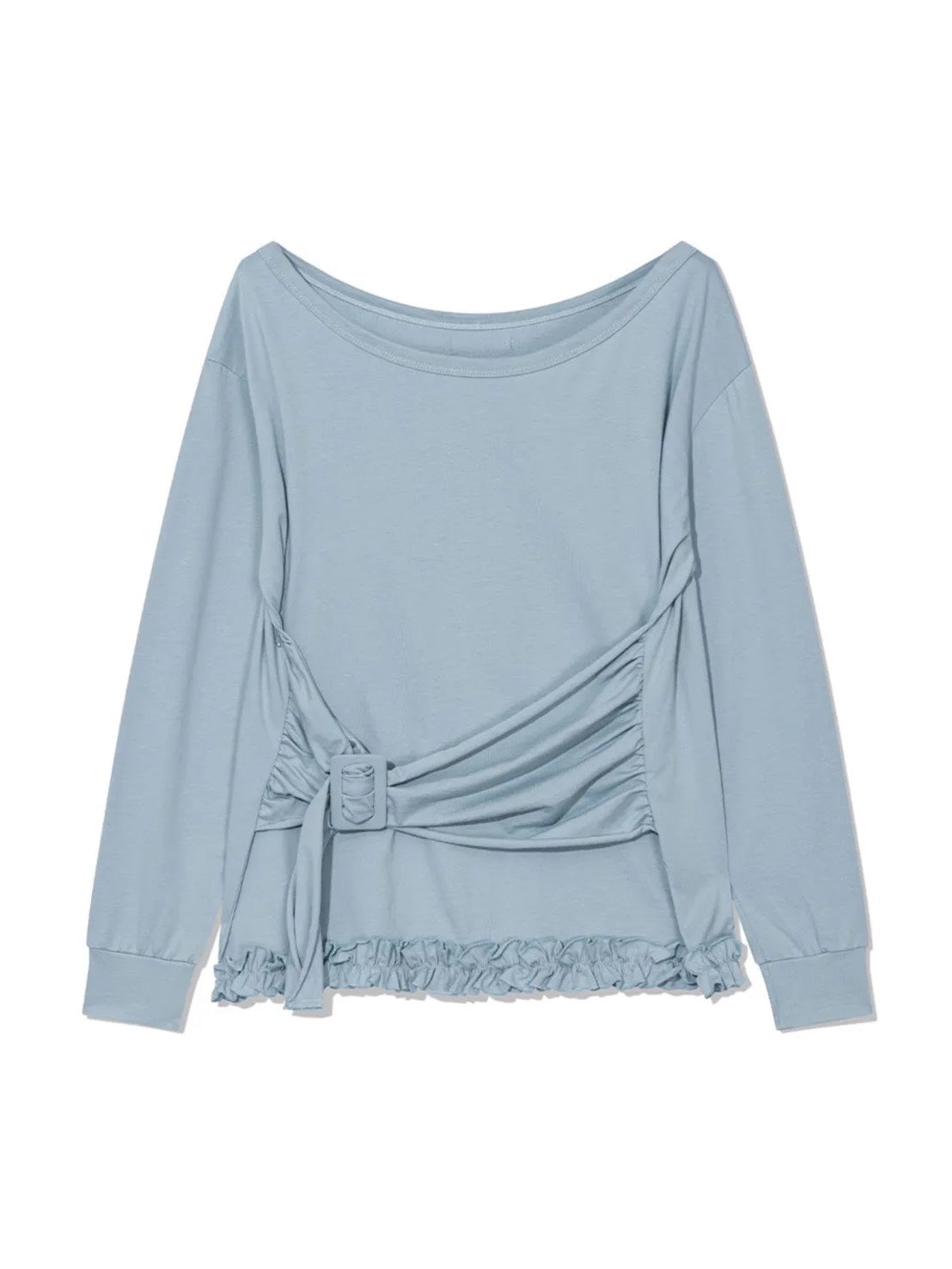 【Uglyshadow】BUCKLE OFF-SHOULDER T-SHIRT