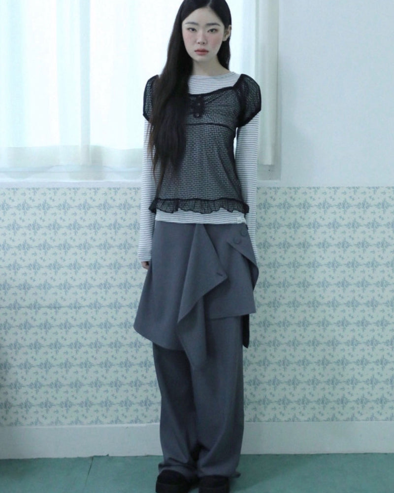 【Uglyshadow】FLARED SKIRT PANTS