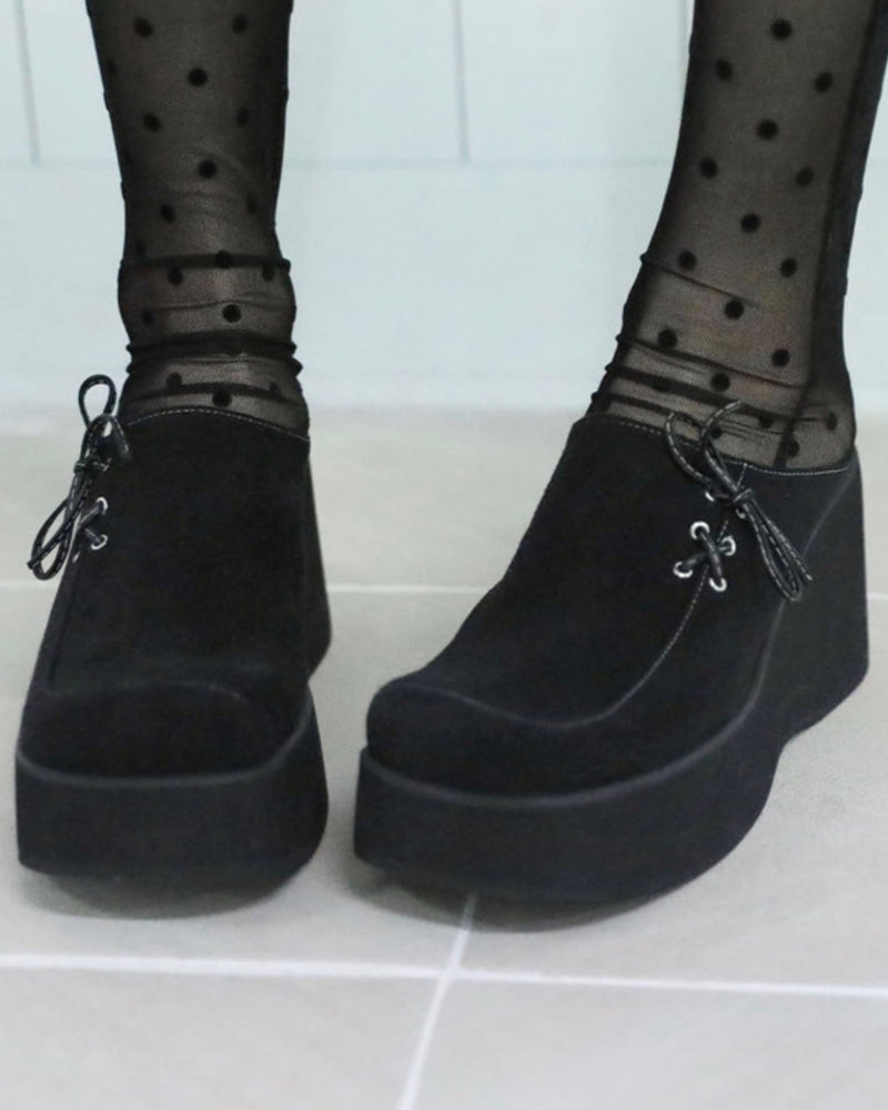【Uglyshadow】SUEDE SQUARE SLIPPERS