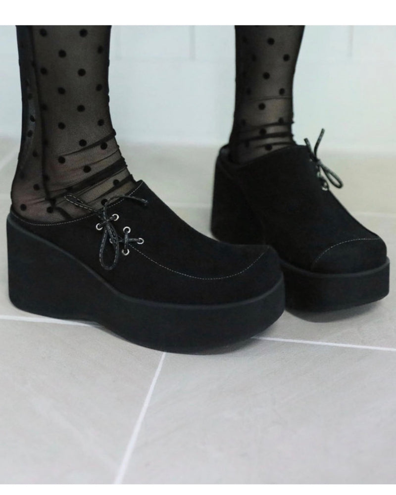 【Uglyshadow】SUEDE SQUARE SLIPPERS