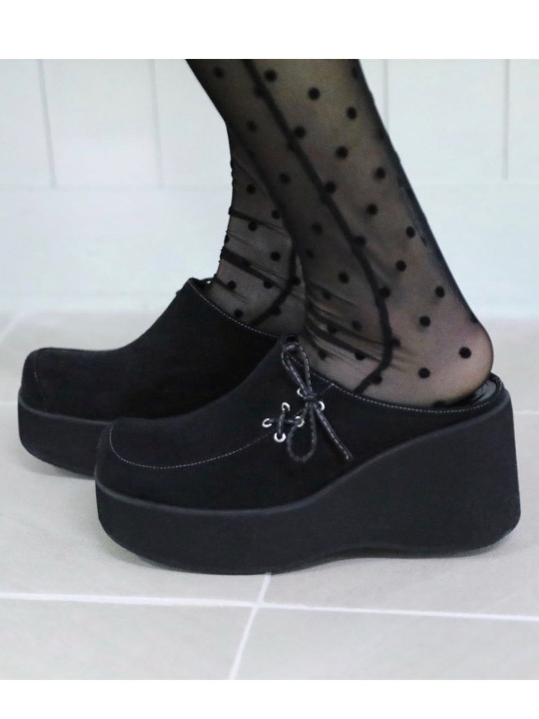 【Uglyshadow】SUEDE SQUARE SLIPPERS