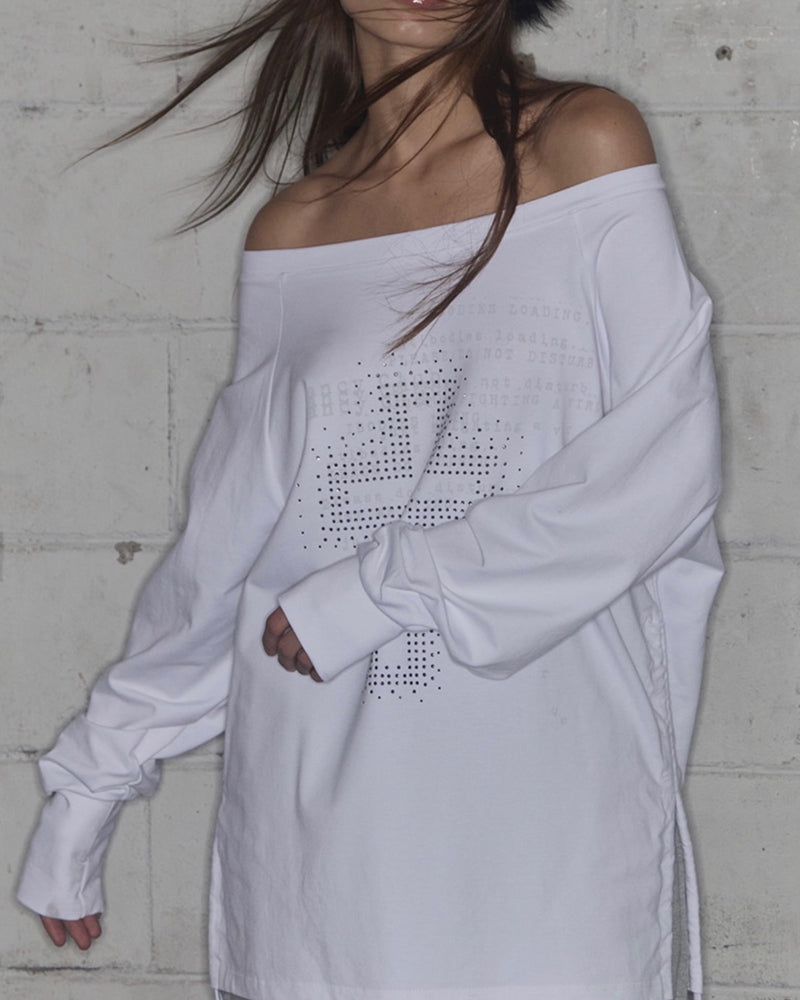 【FANCY CLUB】DIVINE CROSS OFF-SHOULDER TEE