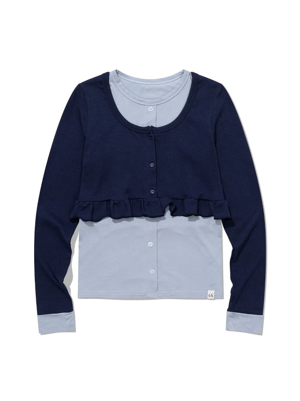 【Uglyshadow】LAYERED FRILL CARDIGAN T-SHIRT