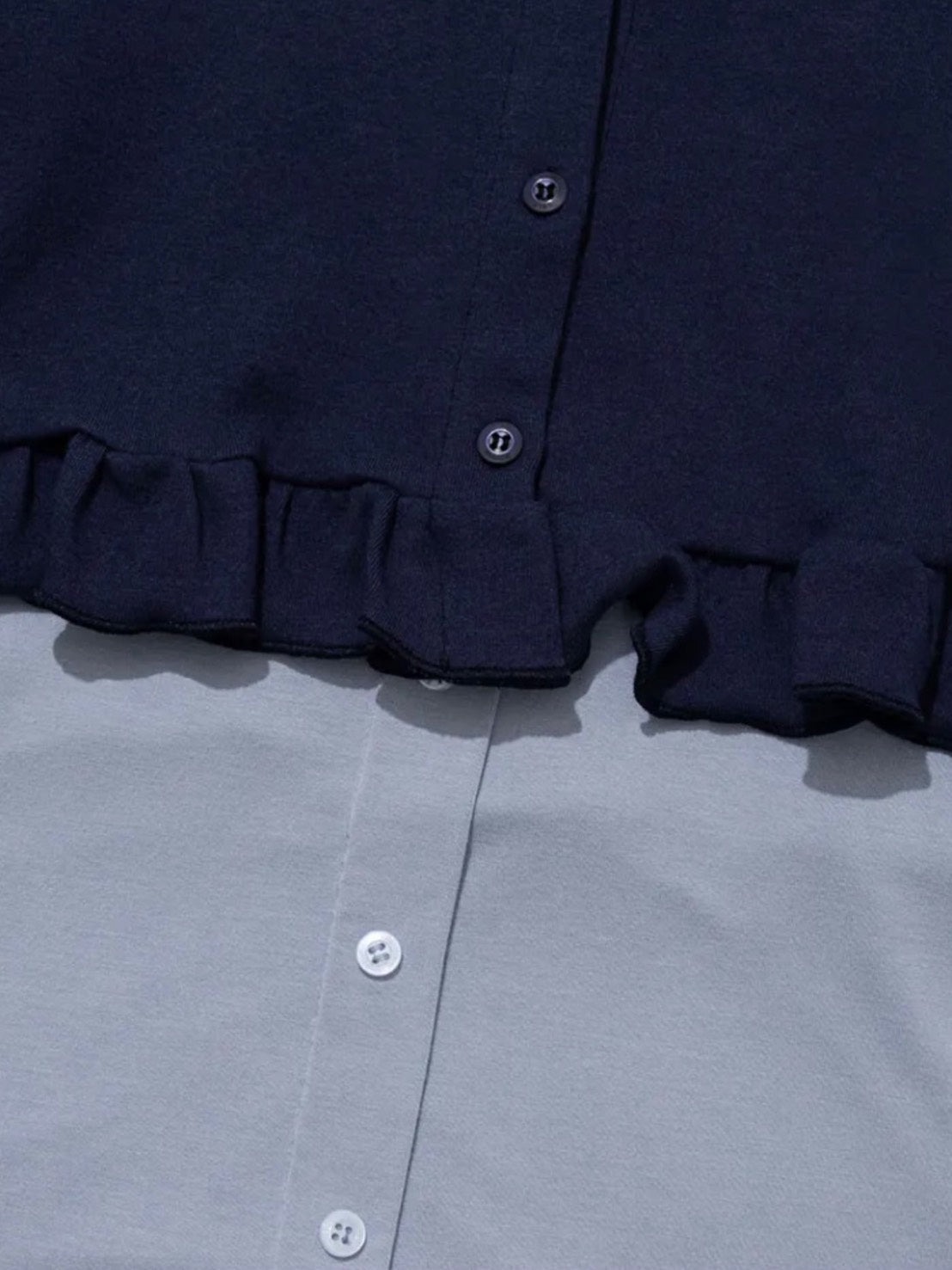 【Uglyshadow】LAYERED FRILL CARDIGAN T-SHIRT
