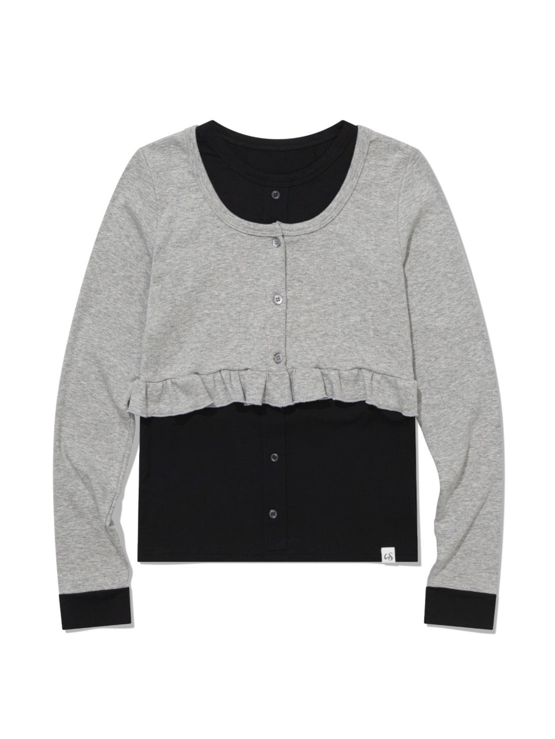 【Uglyshadow】LAYERED FRILL CARDIGAN T-SHIRT