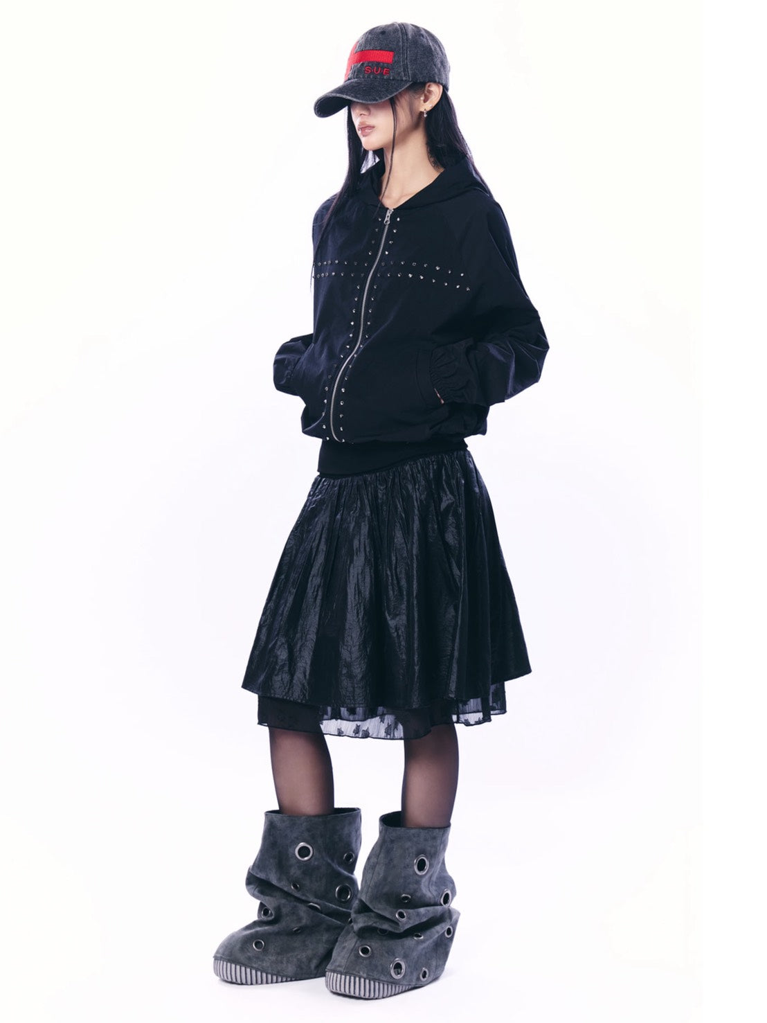【SETUP‐EXE】STUDDED HOOD ZIP-UP