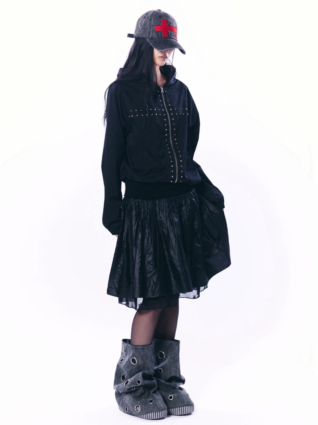 【SETUP‐EXE】STUDDED HOOD ZIP-UP