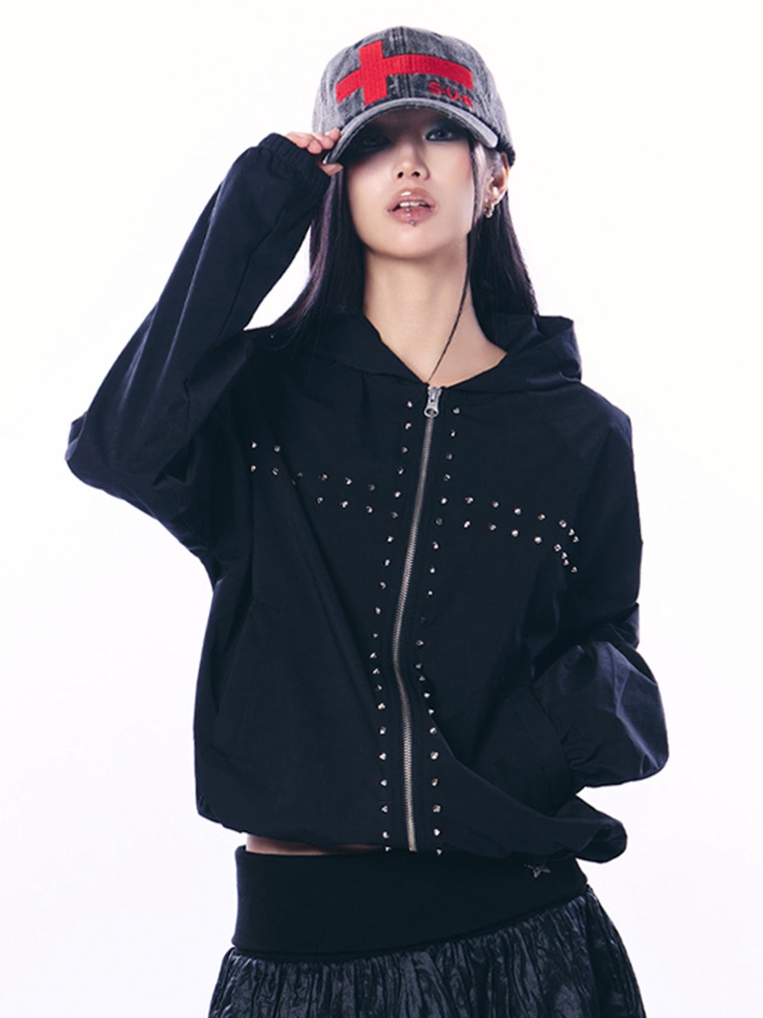 【SETUP‐EXE】STUDDED HOOD ZIP-UP