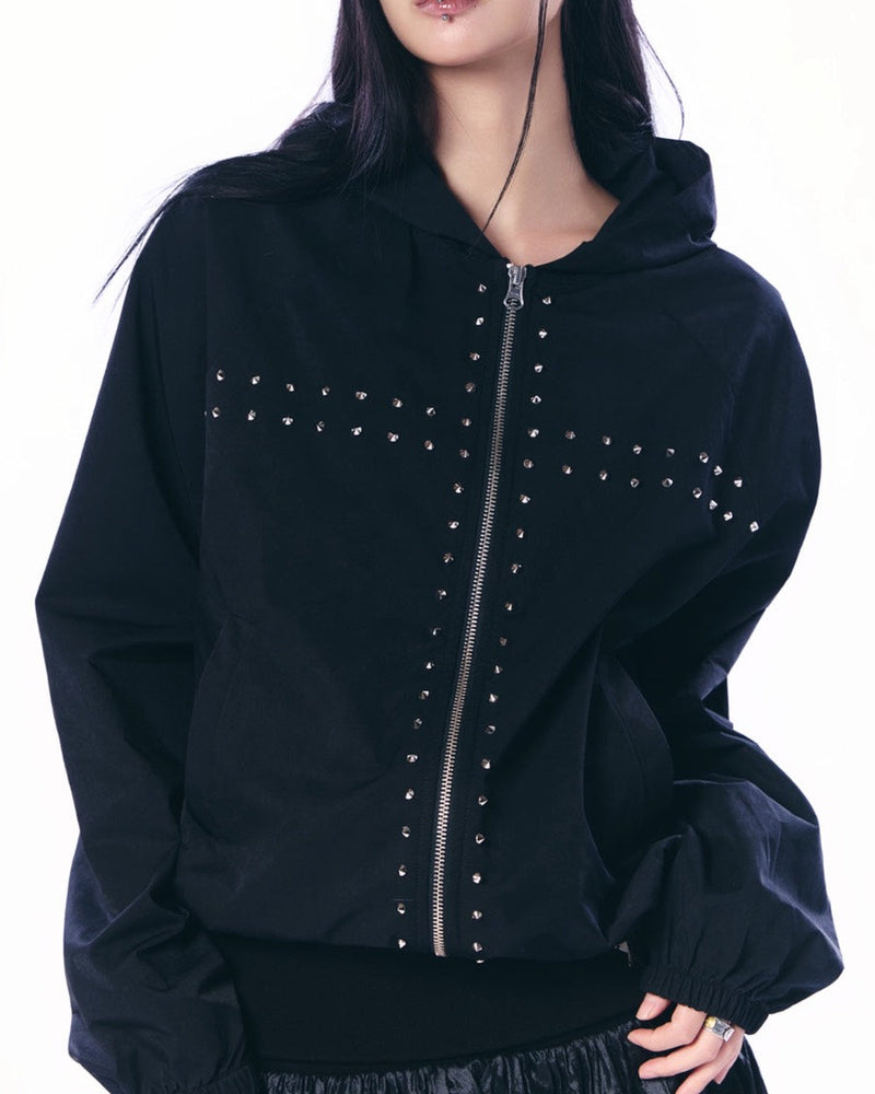 【SETUP‐EXE】STUDDED HOOD ZIP-UP