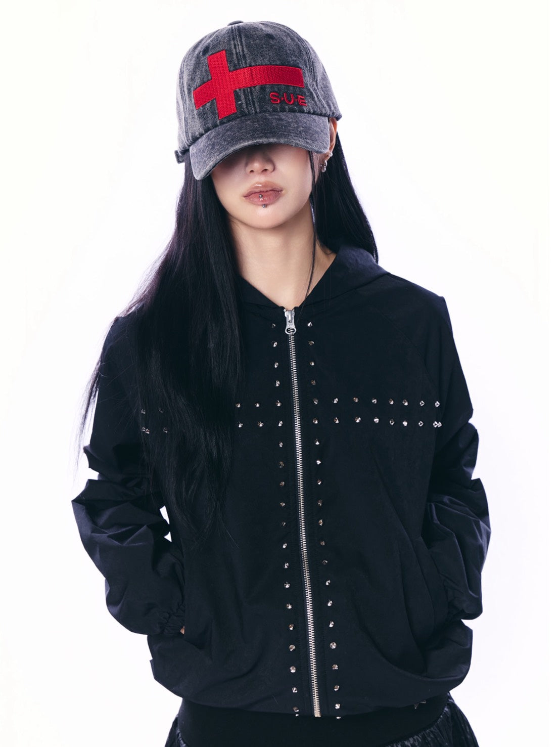 【SETUP‐EXE】STUDDED HOOD ZIP-UP