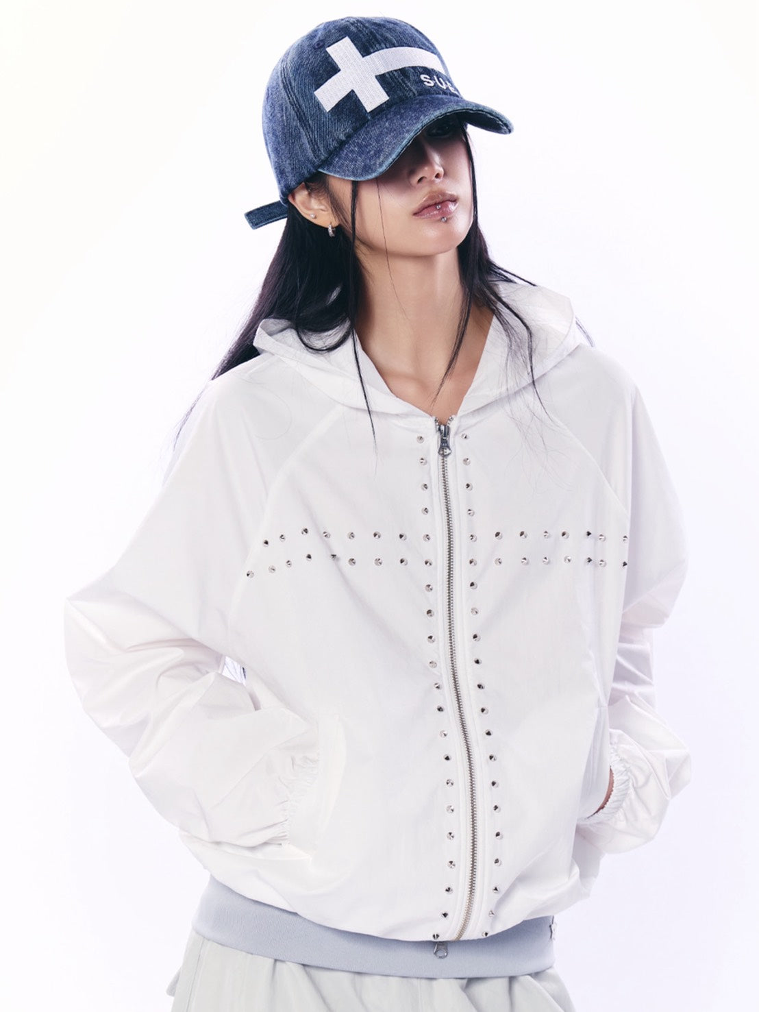 【SETUP‐EXE】STUDDED HOOD ZIP-UP
