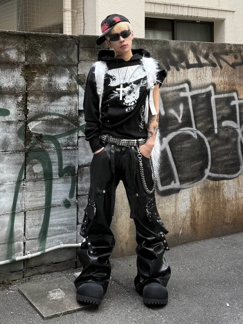 haveyoudiedbefore?】Bondage, Leather Flare Pants – PRESSING WEB SHOP