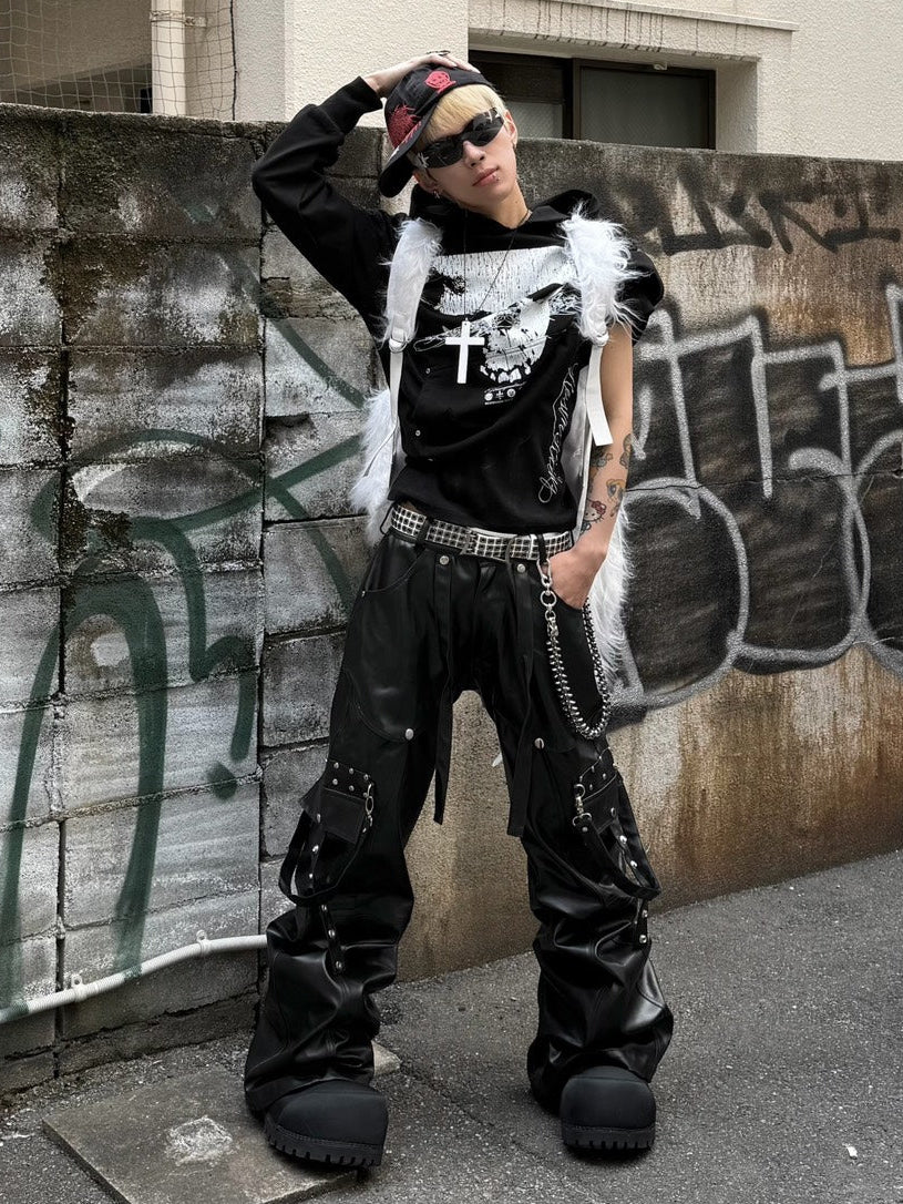 haveyoudiedbefore?】Bondage, Leather Flare Pants – PRESSING WEB SHOP