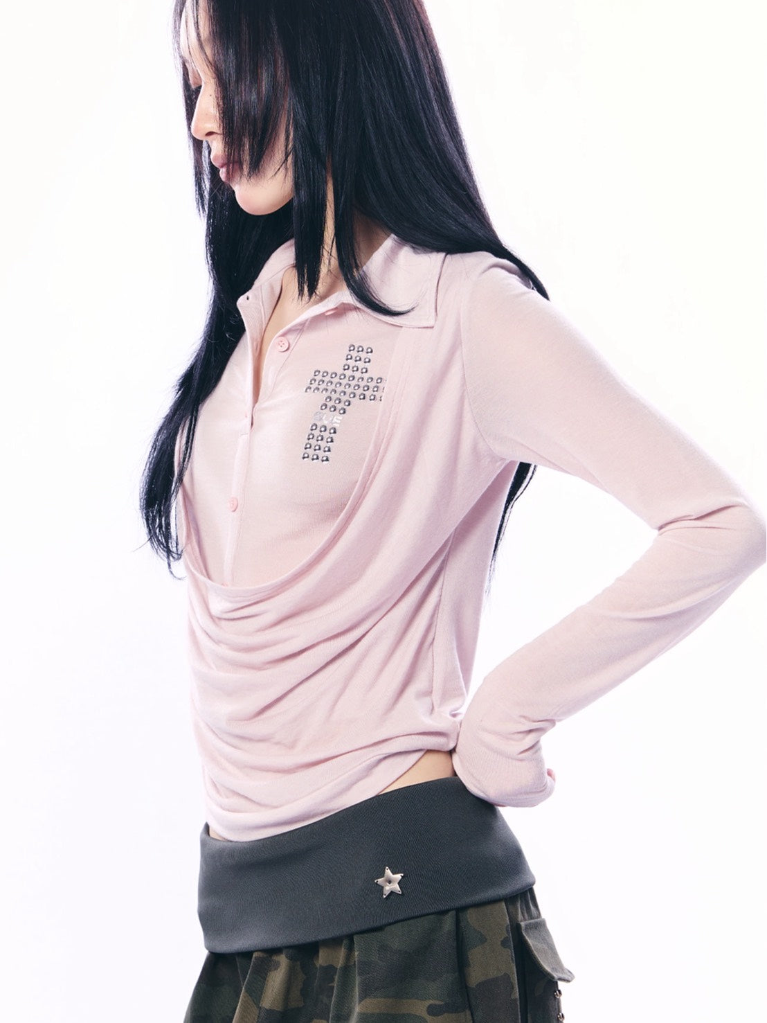 【SETUP‐EXE】SHEER LAYERED SHIRT