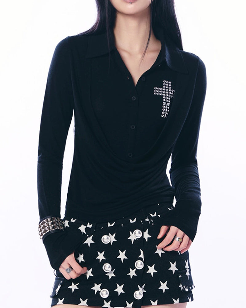 【SETUP‐EXE】SHEER LAYERED SHIRT