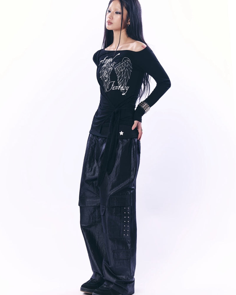 【SETUP‐EXE】WRAP ONE-SHOULDER TOP