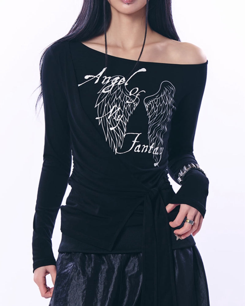 【SETUP‐EXE】WRAP ONE-SHOULDER TOP