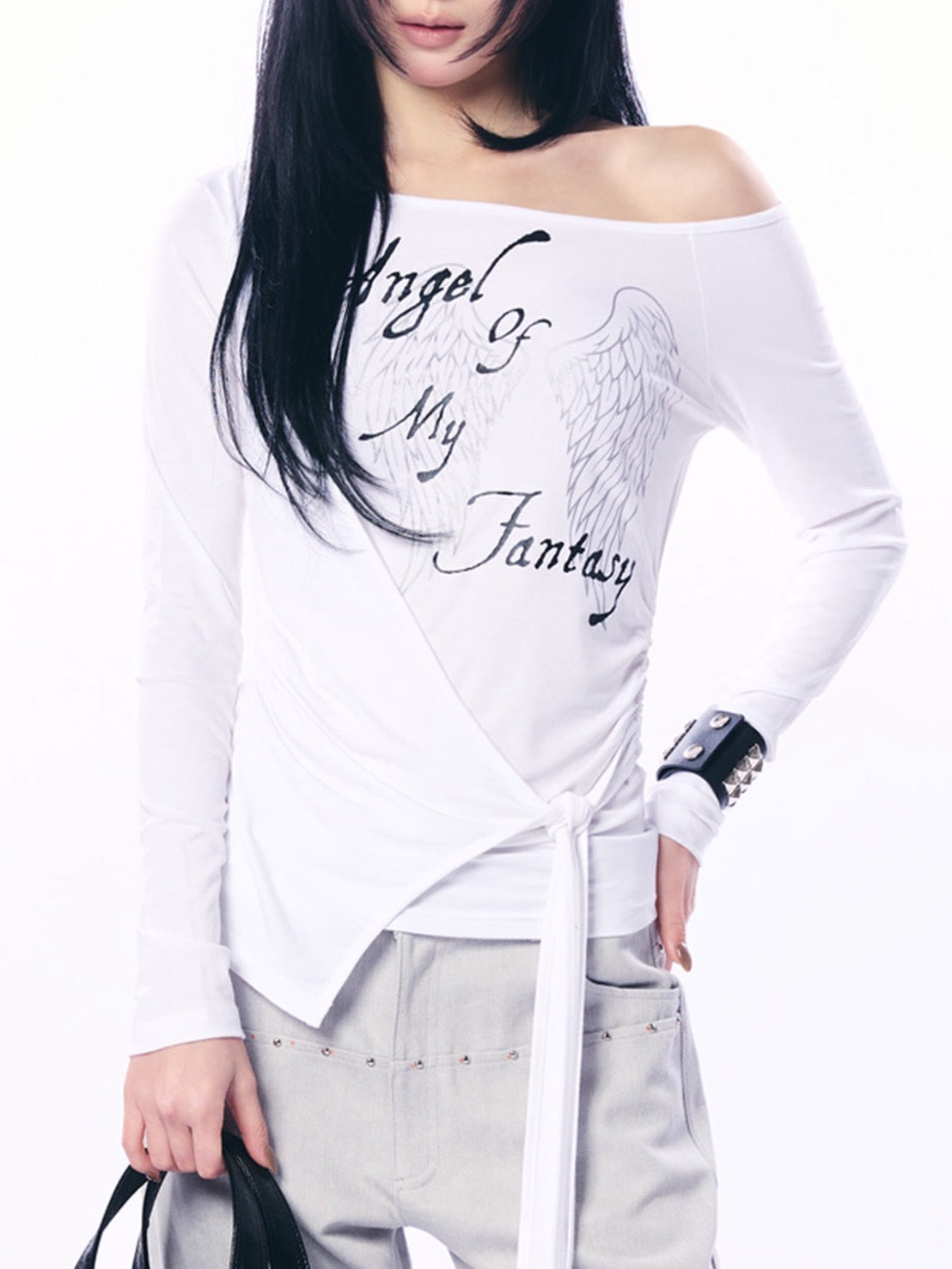 【SETUP‐EXE】WRAP ONE-SHOULDER TOP