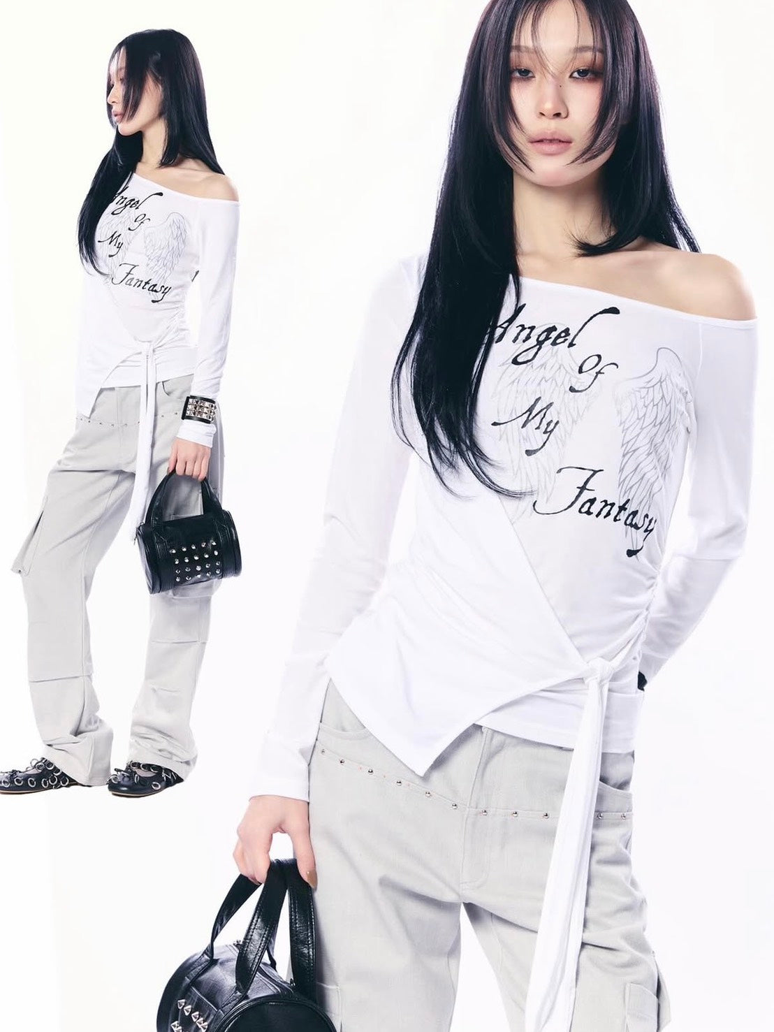 【SETUP‐EXE】WRAP ONE-SHOULDER TOP