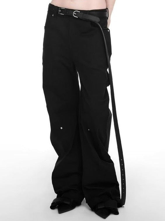 【NACHE】RAWCUT CURVED PANTS (UNISEX)