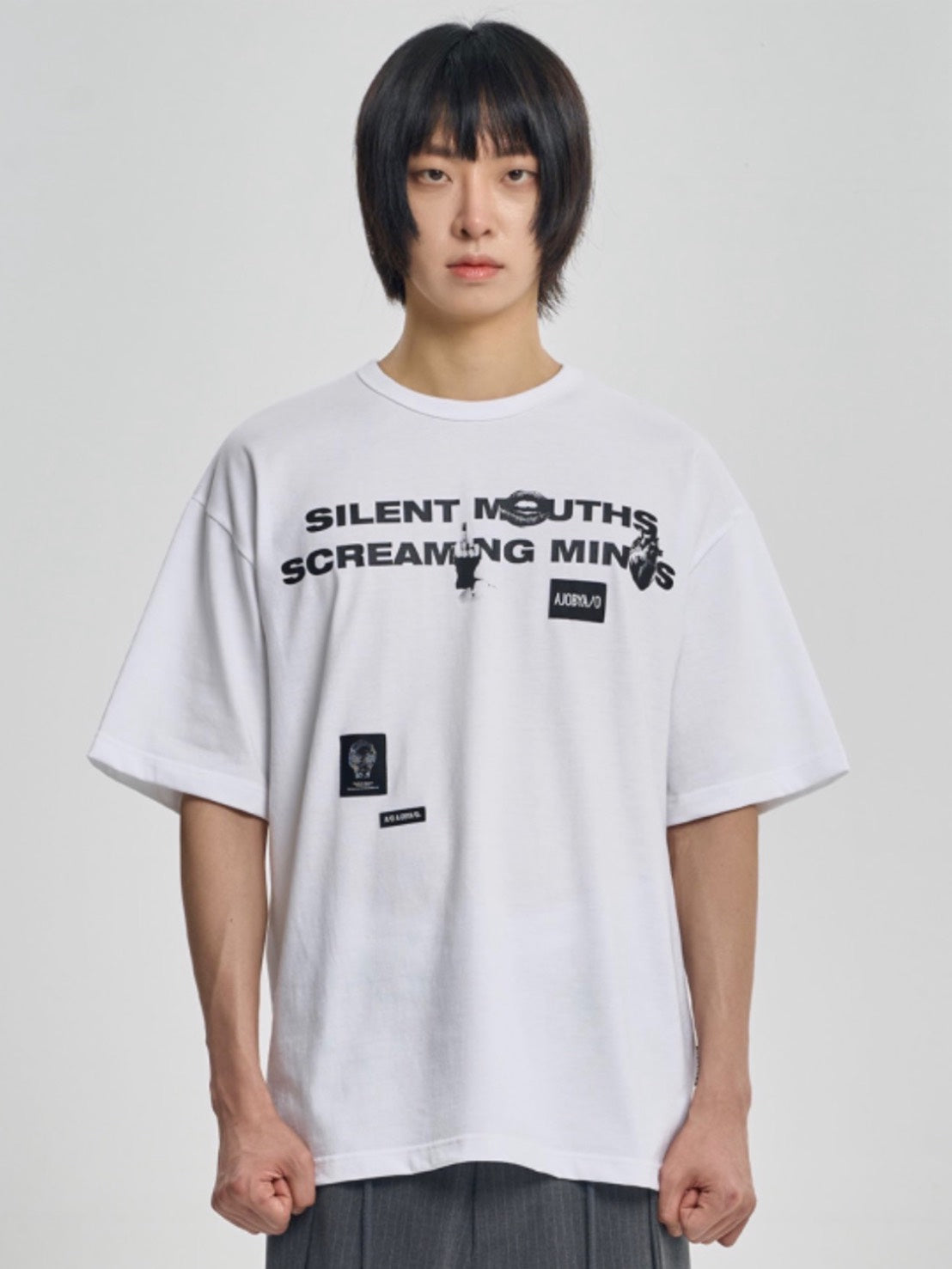 AJOBYAJO】SMSM Slogan T-Shirt – PRESSING WEB SHOP