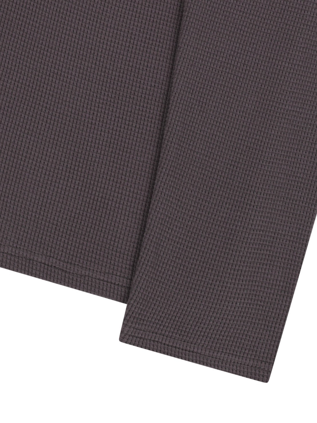 【AAKAM】Waffle Henley Neck Long Sleeve