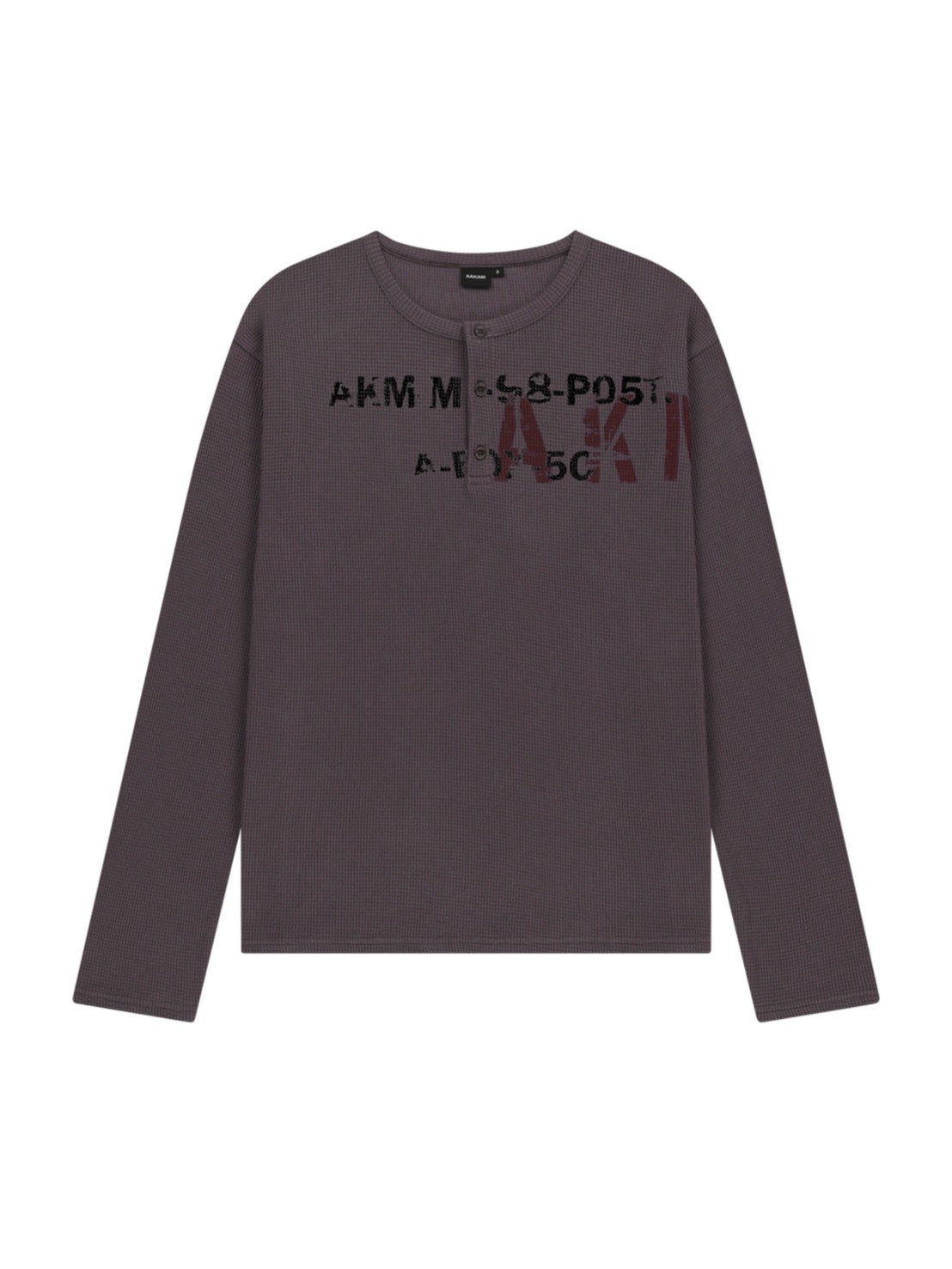 AAKAM ワッフルヘンリーネックロングスリーブ ブラウン AAKAM】Waffle Henley Neck Long Sleeve – PRESSING WEB SHOP