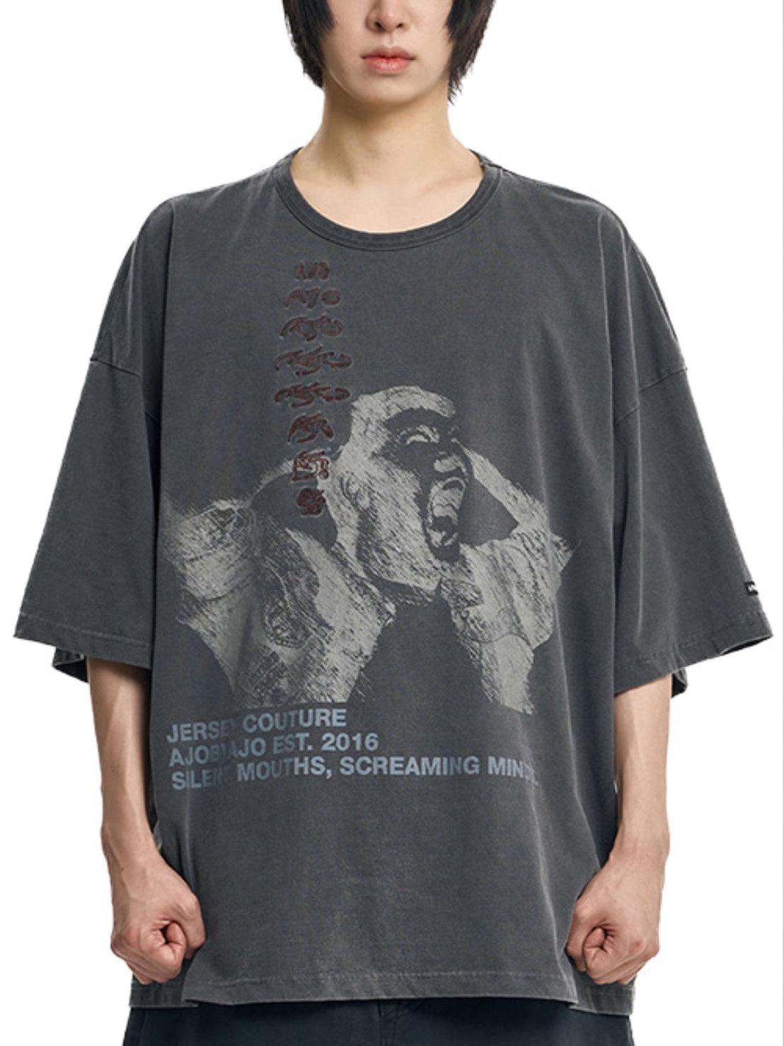 【AJOBYAJO】Soundless Wailing Wide T-Shirt