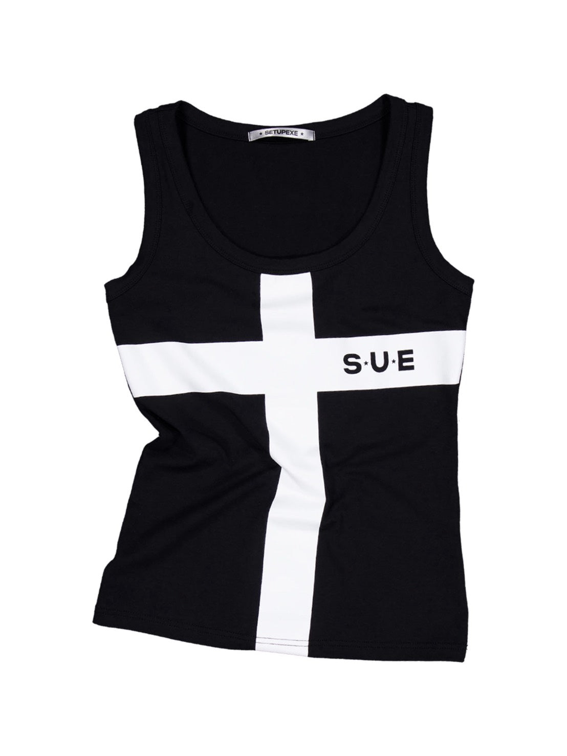 【SETUP‐EXE】LOGO CROSS SLEEVELESS TOP
