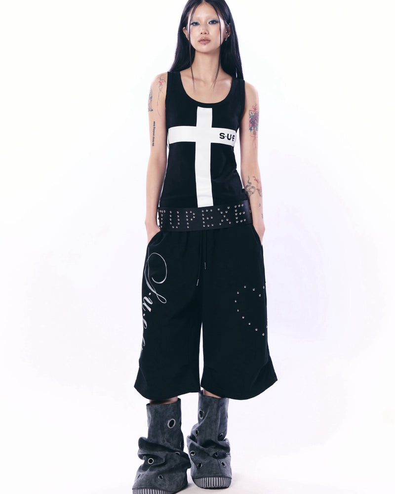 【SETUP‐EXE】HEART STUD LOGO BERMUDA PANTS