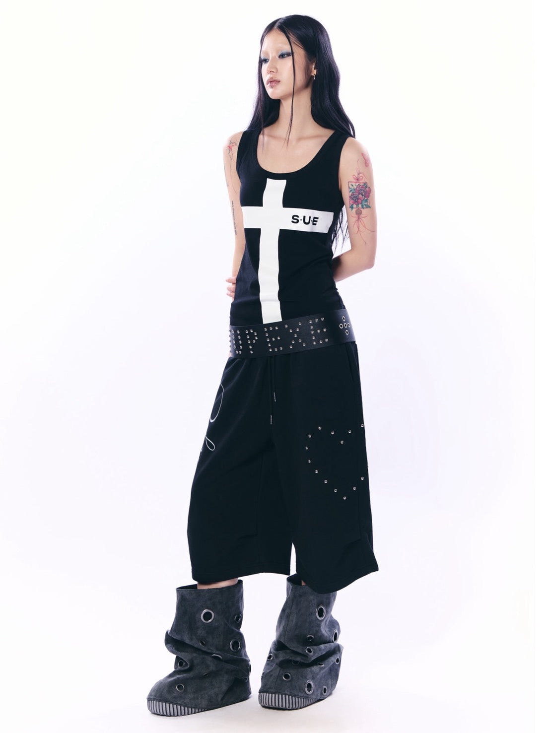 【SETUP‐EXE】HEART STUD LOGO BERMUDA PANTS