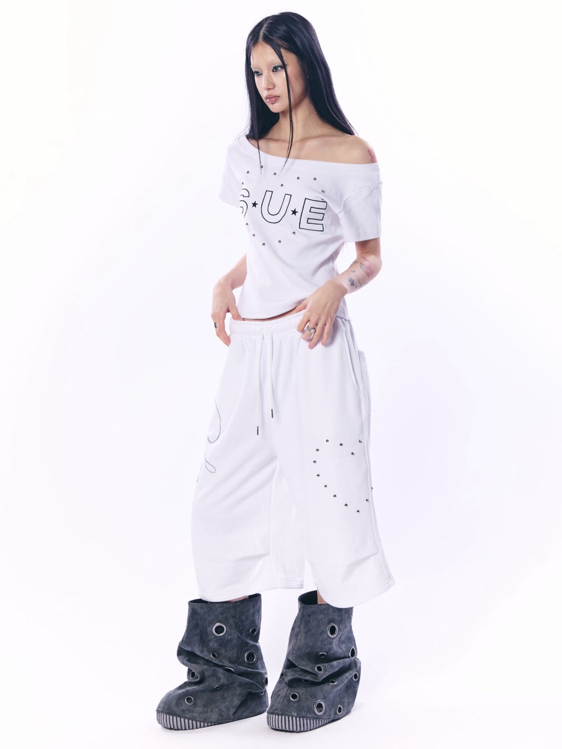 【SETUP‐EXE】HEART STUD LOGO BERMUDA PANTS