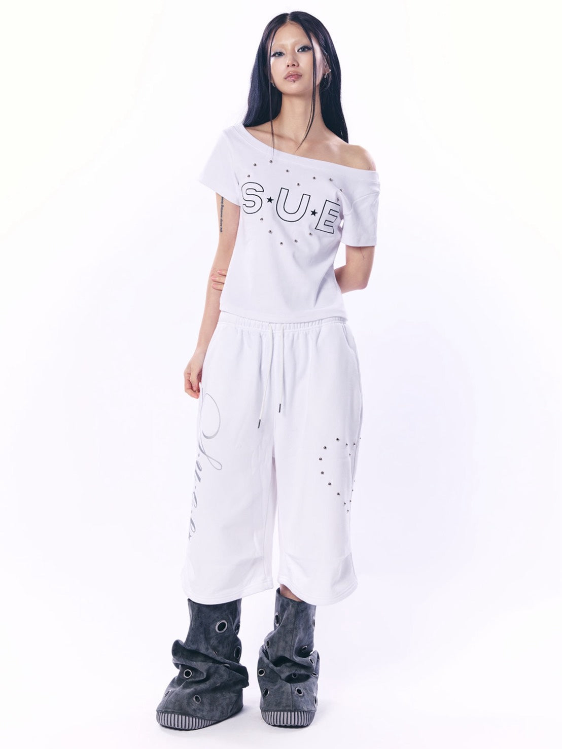 【SETUP‐EXE】HEART STUD LOGO BERMUDA PANTS